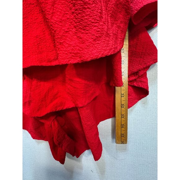 Women's Short Jumpsuit Stretch Size 1XL Red Back Hole Sleeveless - Picture 6 of 10